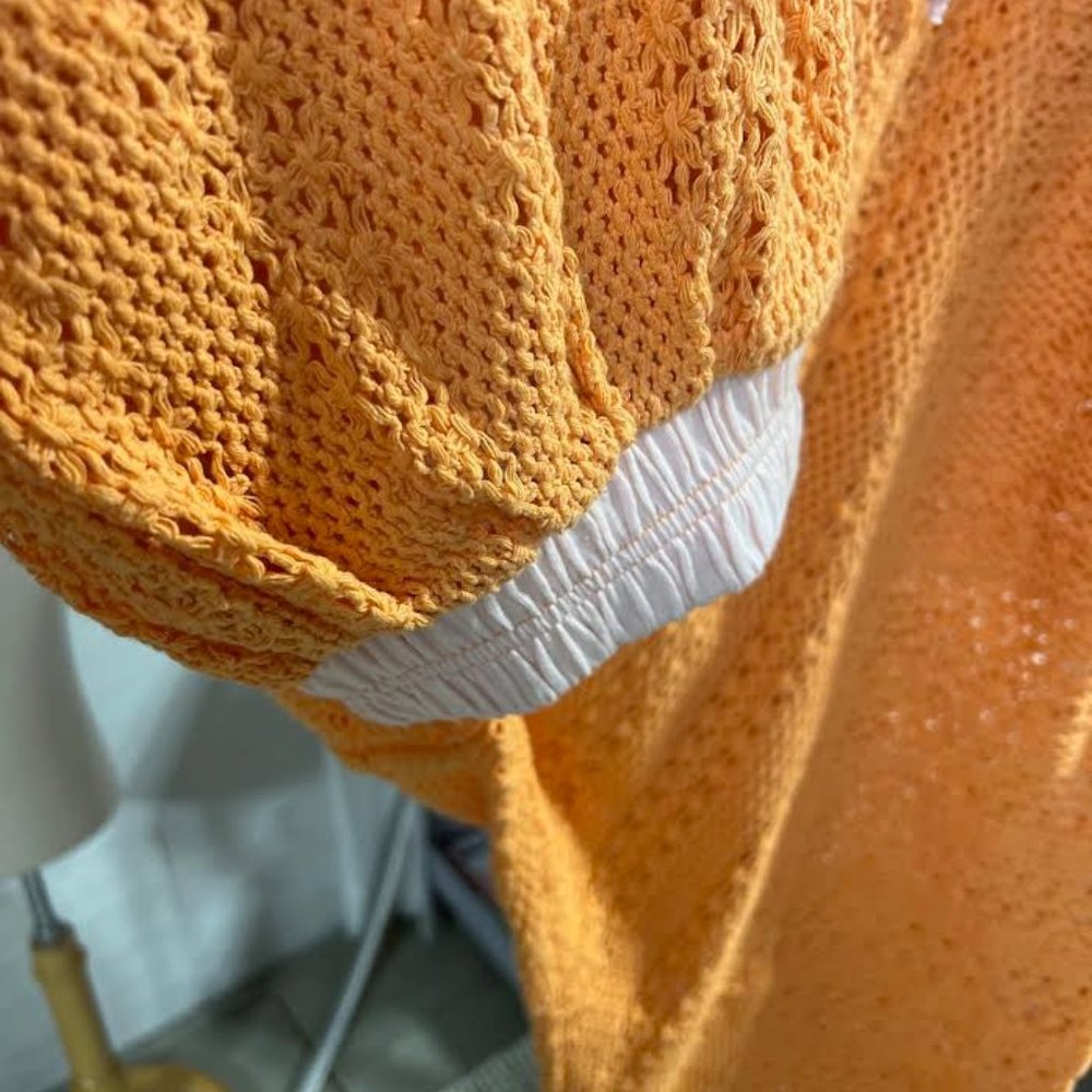 NWOT Free People Crocheted Haram Pants in Orange/Pink - L/XL - Picture 5 of 9